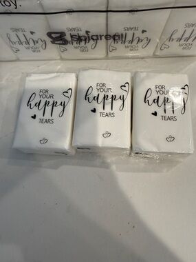 'For Your Happy Tears' Party Tissue Pack - White